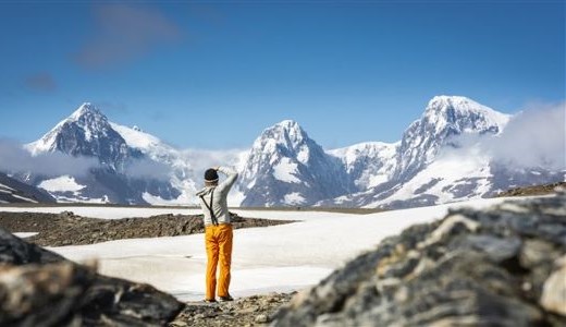 Reisender fotografiert die Antarktis Landschaft