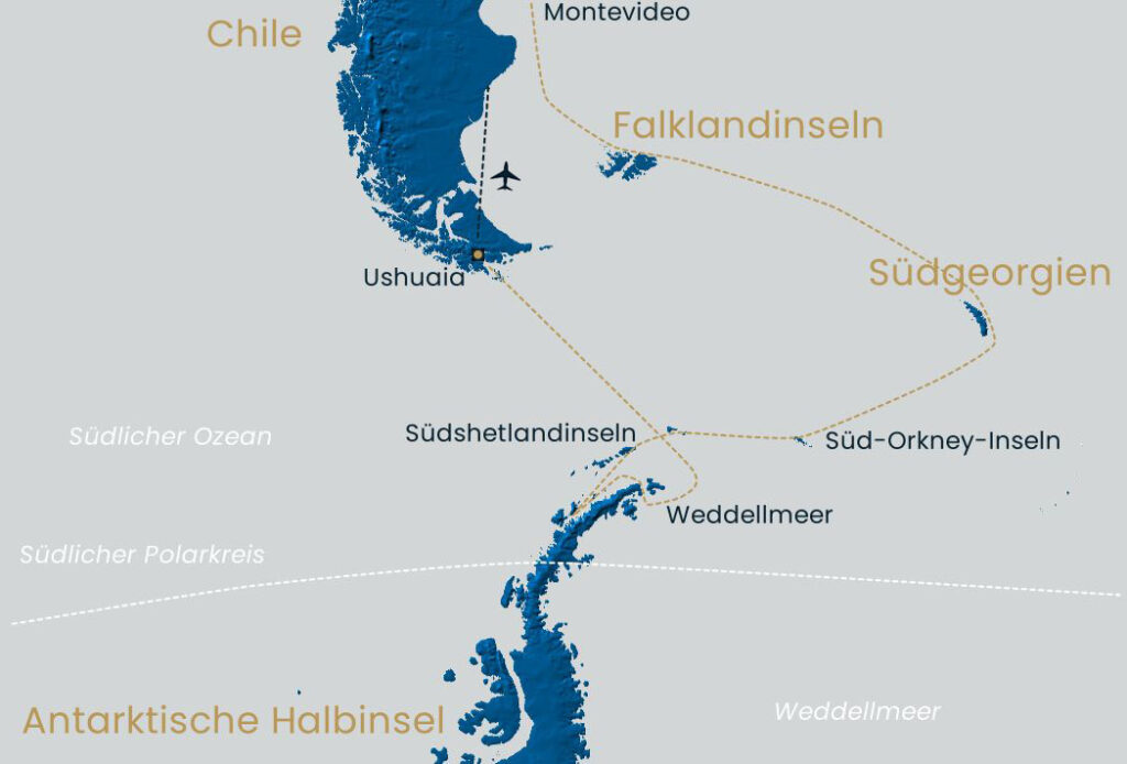 Antarktis Reise Karte