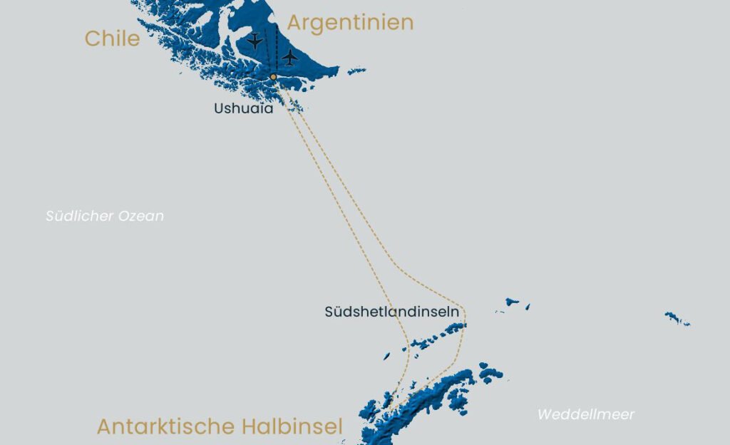 Antarktis Reisekarte