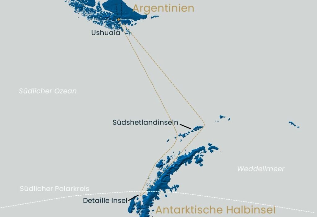 Antarktis Reisekarte