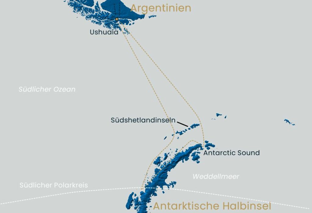 Reisekarte Antarktis