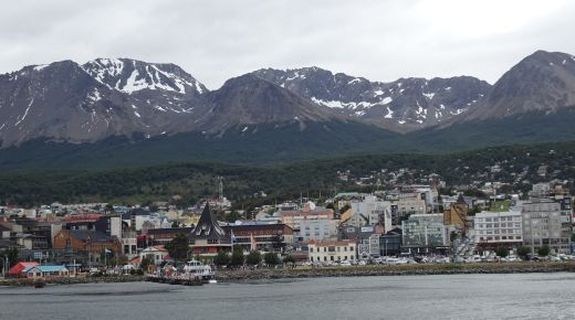 Blick von Bord aus auf Ushuaia Antarktis
